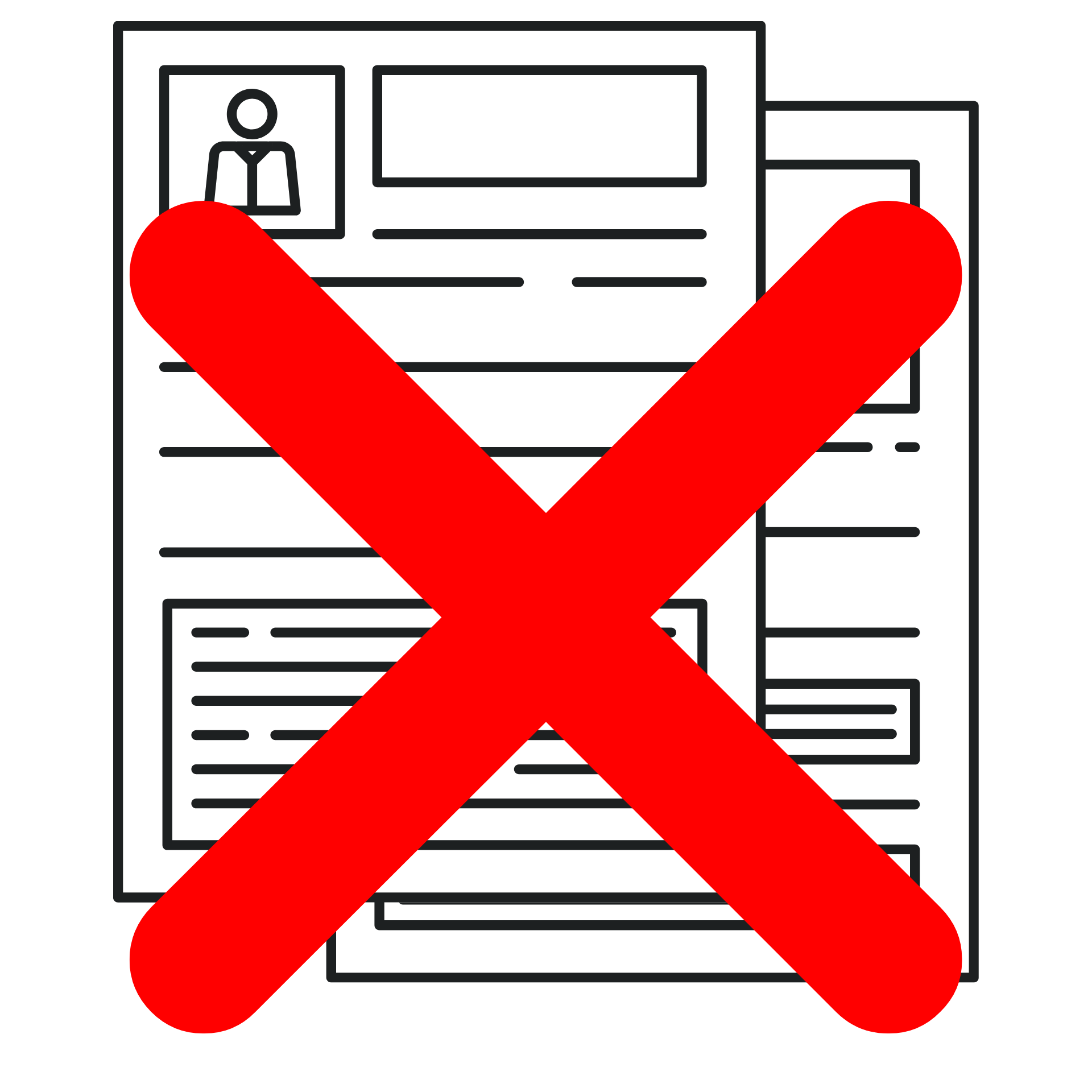 就職説明会の案内イラスト。「履歴書は必要ありません。手ぶらでお気軽にお越しください。」という大きな赤いテキストとともに、カジュアルな服装の参加者が両手を広げて歓迎されている様子と、履歴書のアイコンに大きな×印が付き「OK!」と許可されている図が描かれている。